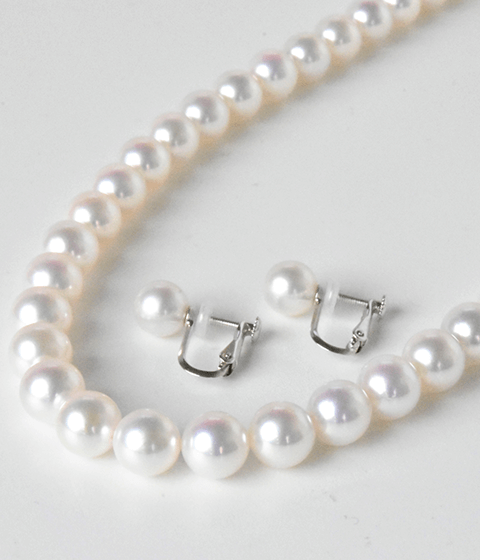 あこや真珠ネックレス・イヤリング２点セット＜7.5mm＞